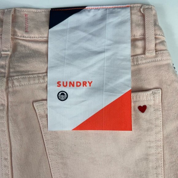 Sundry Womens Slim Skinny Jeans Pink Red Leg Stripe Denim 5-Pocket 26 New - Picture 12 of 12